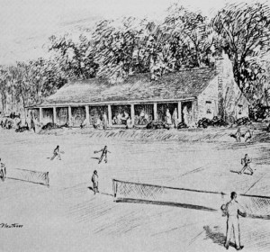 Opening day of the new Fox Meadow clubhouse in 1927. The clubhouse was designed by noted architect Walter Pleuthner and built by Scarsdale contractor Walter Collet for $9,000.
 