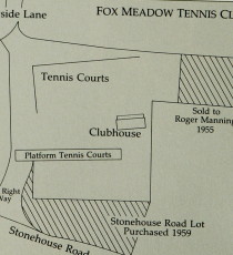 FMTC property showing land sold to Roger Manning in 1955 and parcel purchased in 1959