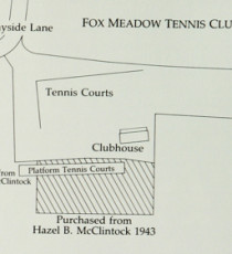 FMTC property in 1943, showing land purchased and also leased from Hazel B. McClintock