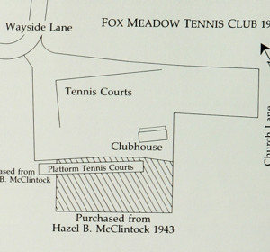 FMTC property in 1943, showing land purchased and also leased from Hazel B. McClintock