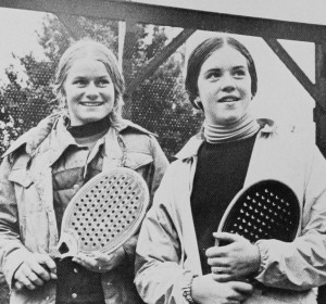 1976 Girls Fifteen and Under National Champions: Laura Parker and Becky Brown of FMTC