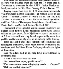 Platform Tennis News, Winter 1996