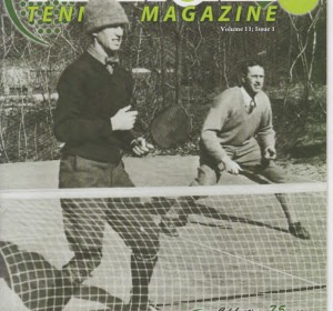 Earle Gatchel and Fessenden Blanchard in 1930 on the first court built by Jimmy Gogswell at his home in Scarsdale. Source: Platform Paddle Tennis by Fessenden S. Blanchard, 1959, Durrell Publications