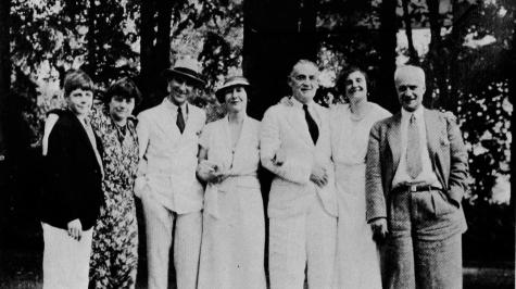 At center the Rollin Kirbys and the William Quaids (Mrs. Quaid was the former Hopeton Atterbury) gather at "Woodlands"