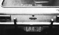Chuck Vasoll's N.Y. license plate proudly proclaims the car owner to be a Platform Tennis enthusiast. Vasoll served as APTA President from 1988-1992.