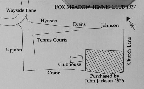FMTC property in 1927. Shows land purchased from Emily Butler in 1923 and a parcel sold to John Jackson in 1926