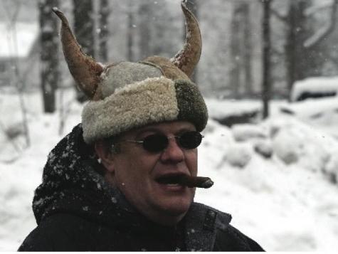 Dave Kjeldsen, founder of Viking Athletics, with his familiar horned hat