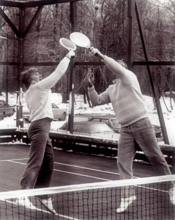 Gloria Dillenbeck Dodd and New Jersey Governor Brendan  Byrne playing in N.J. State Mixed Championships at Monclair Golf Club in 1979.jpg