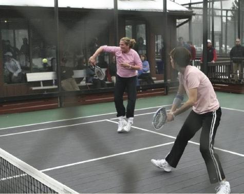 Cynthia Dardis and Amy Shay. Dardis teaches at the Country Club of New Canaan and Shay is at Woodway Country Club.