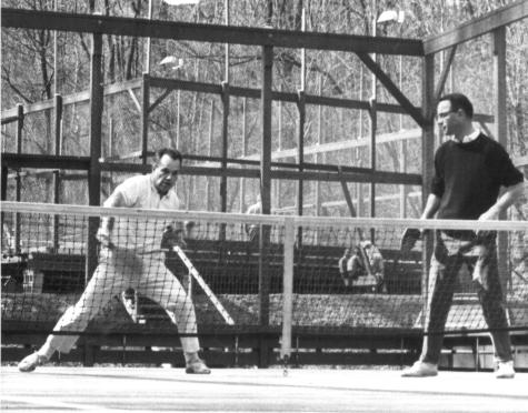 Phil Osbourne (left) and Bill Aiken playing in the finals of an event at Fox Chapel Racquet Club