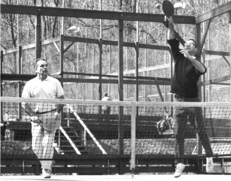 Phil Osbourne (left) and Bill Aiken playing in the finals of a tournament at Fox Chapel Racquet Club,