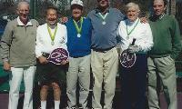 Inaugural Men's 145+ Senior Nationals in 2001 at Fox Meadow. Winners and Finalist with Tournament chairs