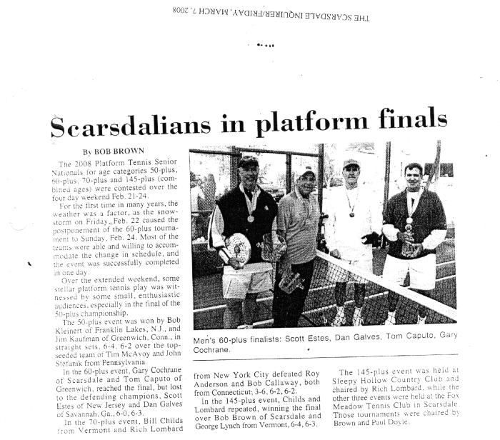 Scarsdalians in platform finals