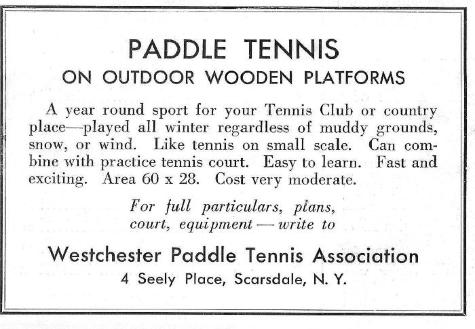 An early ad in American Lawn Tennis magazine