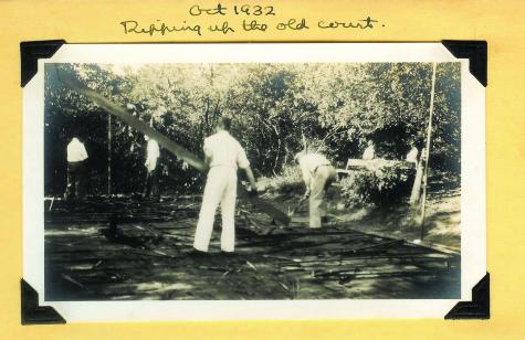 Ripping up the original Cogswell court.
