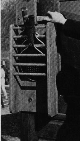 Fox Meadows original sign-up system. Four paddles in a row  and your foursome's ready to go.