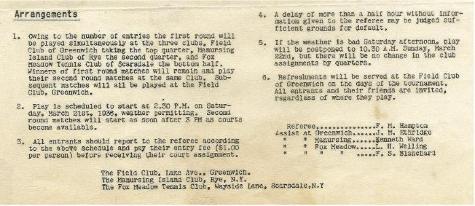 Arrangements regarding the 1936 Men's Nationals. Note the one dollar entry fee per person.