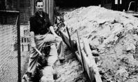 Walter Close - chief designer, foreman and construction worker for the retaining wall by the club porch