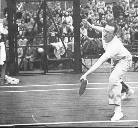 John Moses takes a low volley