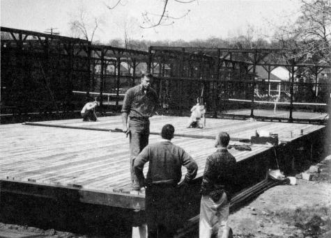 A Reilly Court under construction. Reilly had started building courts in 1965 and by 1967 had built over sixty courts around the country.
