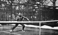 Fred Walker demonstrated the drop volley