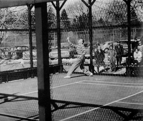 Dick Hebard in action at Fox Meadow Tennis Club, Scarsdale, NY