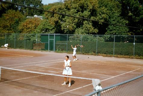 Betty Lane on the courts in  1959