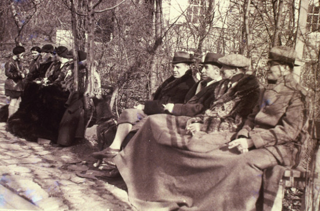 Old Army Athletes spectators at the Cogswell court, 1933.