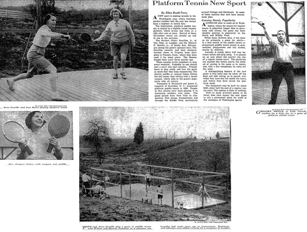 "Platform Tennis New Sport," Washington Post, March 31, 1950