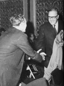 Pardoebeing congratulated by Dick Hebard at the Honor Award ceremony in 1969