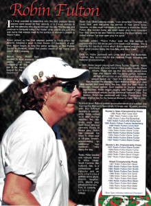 Player profile from Platform Tennis Magazine, Vol. 3 ,Issue 3, January 2002