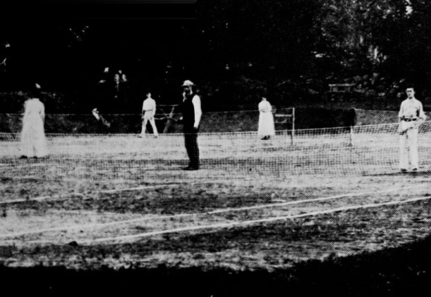 On the courts of the Scarsdale Tennis Club in the 1890s