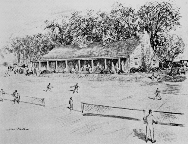 Opening day of the new Fox Meadow clubhouse in 1927. The clubhouse was designed by noted architect Walter Pleuthner and built by Scarsdale contractor Walter Collet for $9,000.  