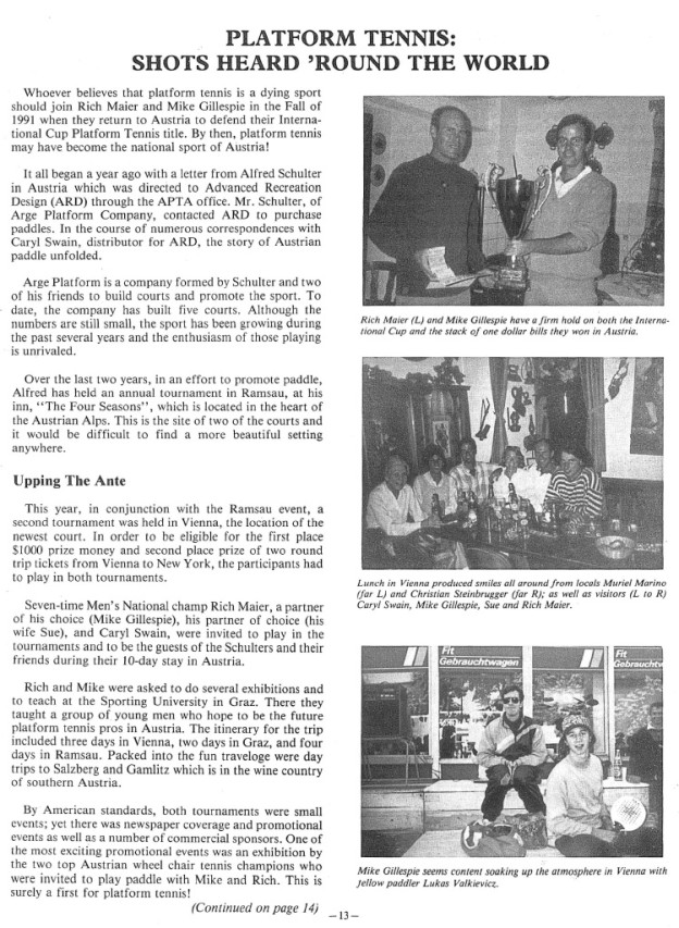Platform Tennis News, Mid Winter 1990, p 13