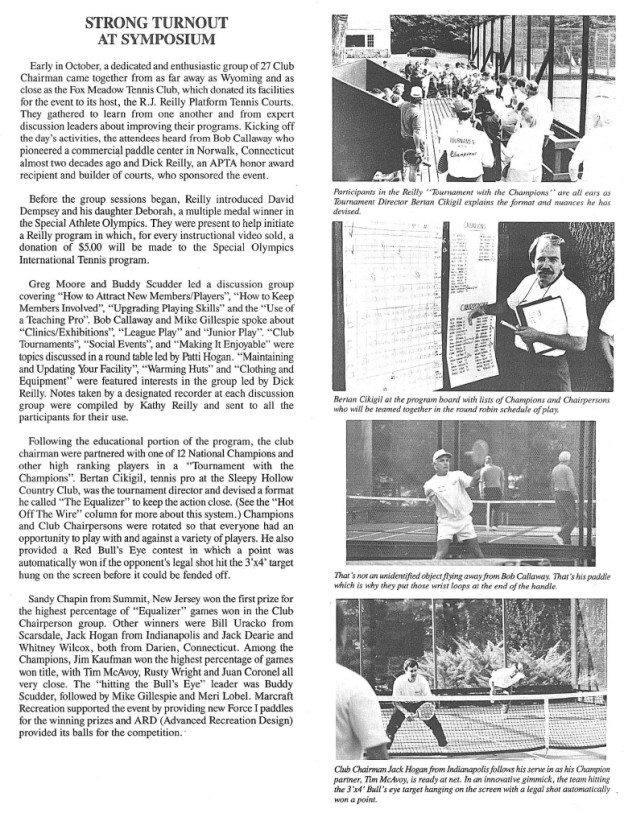 Platform Tennis News covered the event