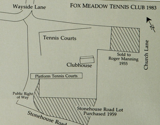 FMTC property showing land sold to Roger Manning in 1955 and parcel purchased in 1959