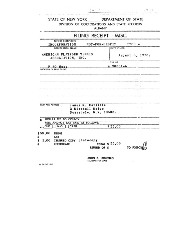 APTA Incorporated as Non-Profit