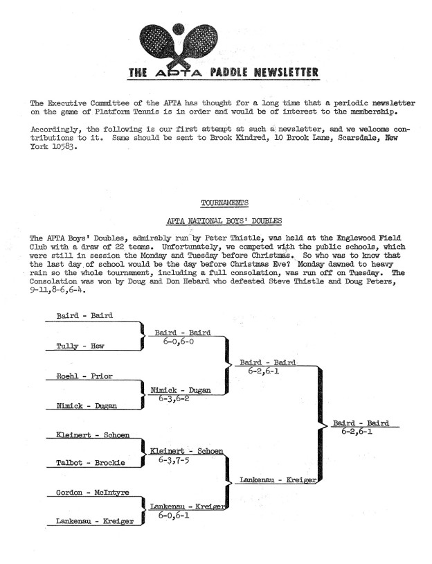 First APTA Newsletter