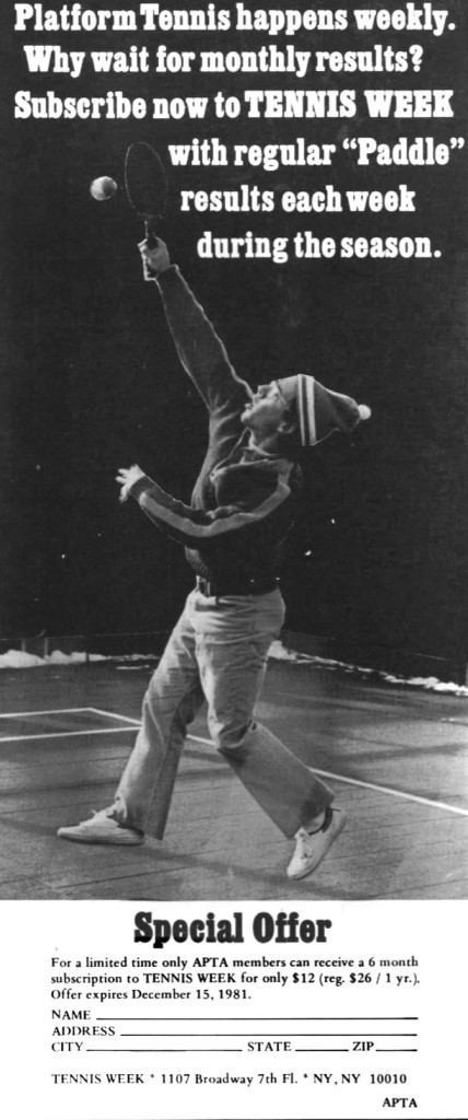 Tennis Week provided weekly updates during the paddle season