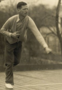 Earle Gatchell on the first court built on Jimmy Cogswell's property in Scarsdale, NY.