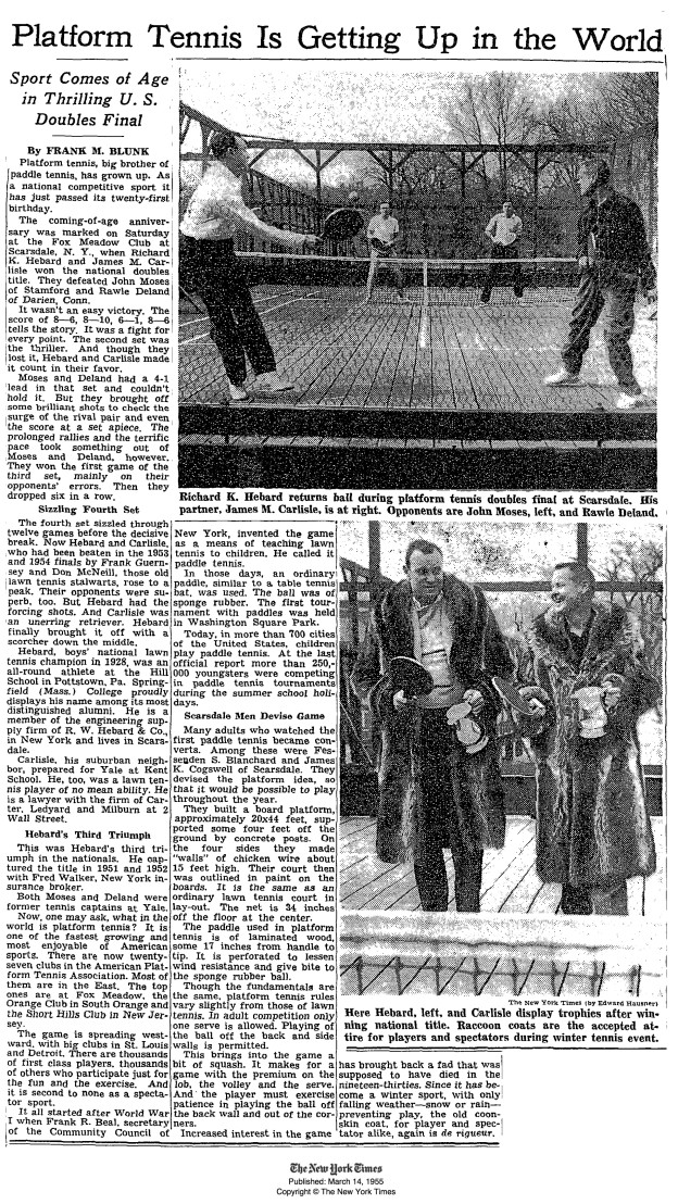 The New York Times, March 14, 1955