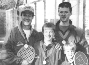 It 's all in the family as brothers limlTim McAvoy (taller!) and nephews/brothers David/Peter Hissey celebrate th eir Viking Cup victories.