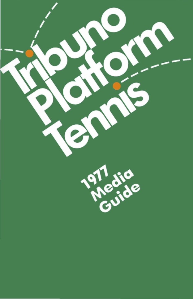 Fifty-six page Tribuno Platform Tennis $30,000 World Championship Media Guide featured men's and women's player profiles, information about viewing paddle, and a brief history of the sport