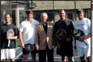 Chicago Charities Men's Winners - Mike Marino and Brian Uihlein with Referee Howard Sipe and Finalists - Mike Cochrane and Scott Estes